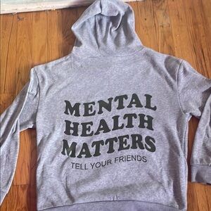 Gray Hoodie with Mental Health Matters Print